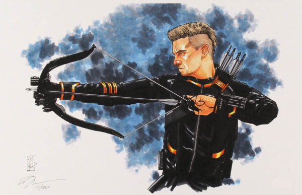 Verified Insignia Authentic Autographed Hawkeye Lithograph
