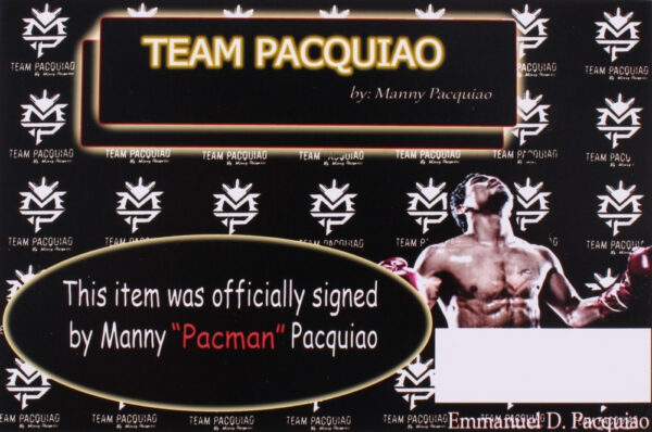 Verified Insignia Authentic Autographed Manny Pacquiao COA
