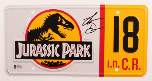 Verified Insignia Authentic Autographed Laura Dern Jurassic Park License Plate
