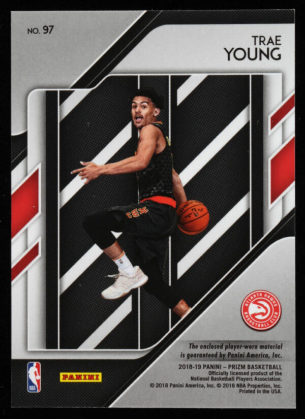 Verified Insignia Authentic Trae Young 2018-19 Panini Prizm Sensational Swatches #97 Trading Card