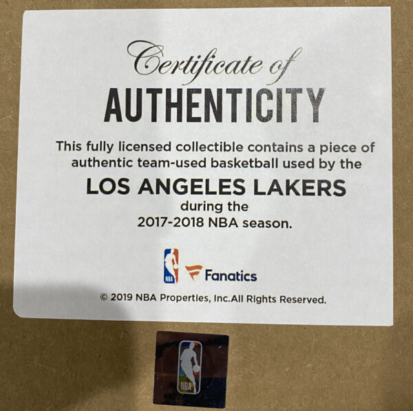 Verified Insignia Authentic LeBron James Game Used Ball Photo SoA