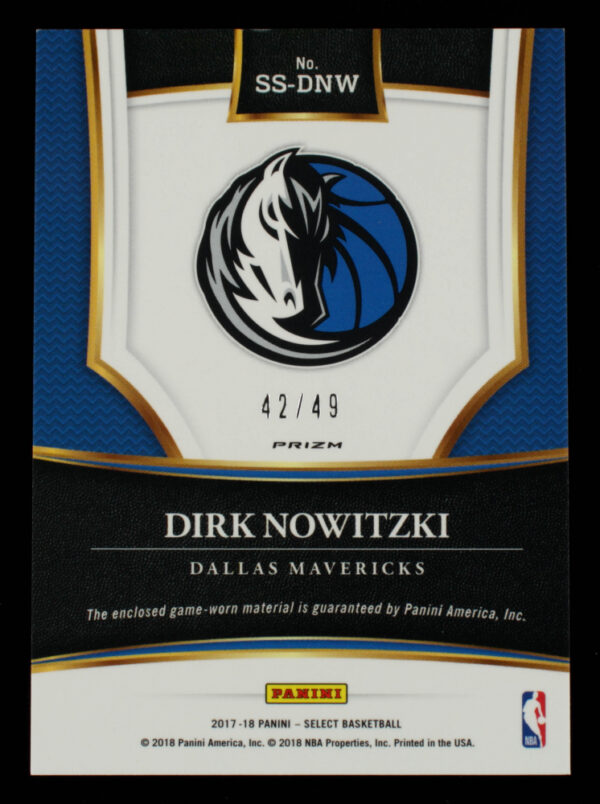Verified Insignia Authentic Dirk Nowitzki 2017-18 Select Select Swatches Prizms Copper #6